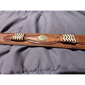Vintage Tony Lama The Duke Western Brown Leather Belt Strap No Buckle Size 36